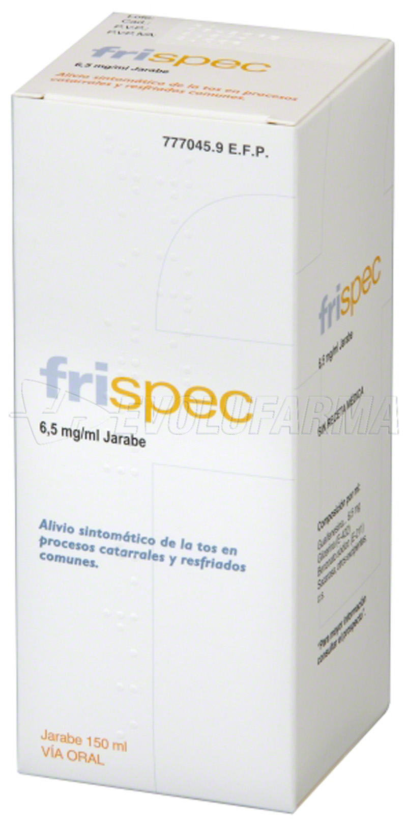 FRISPEC 6,5 mg/ml JARABE, 1 frasco de 150 ml