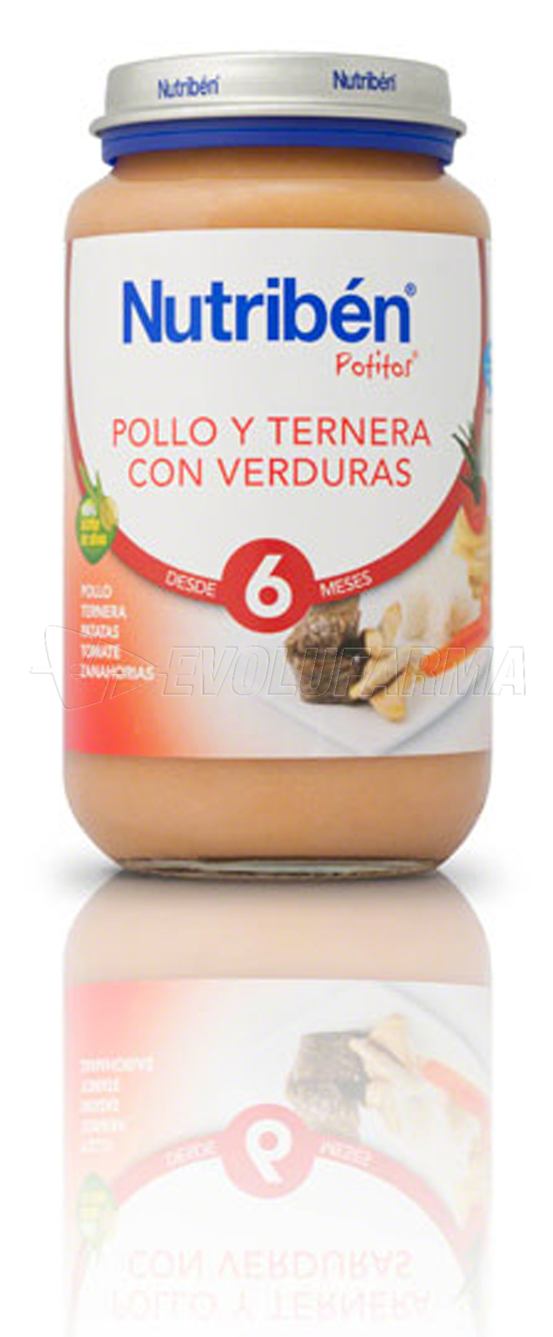 NUTRIBEN POLLO-TERNERA CON VERDURAS. Envase 250 g.