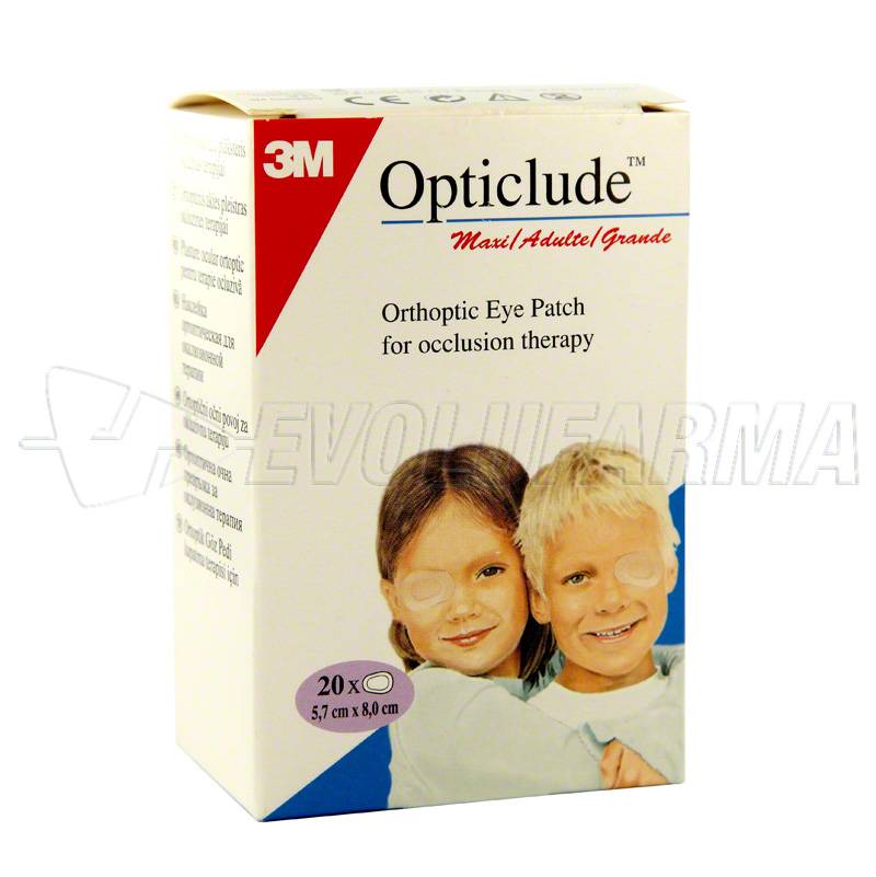 PARCHES OCULARES OPTICLUDE. Caja 20 Parches (Grande: 8 x 5,7cm)