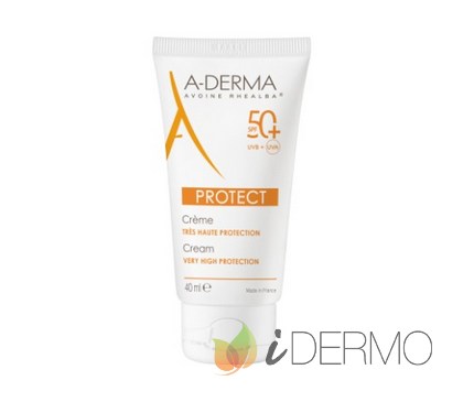 A-DERMA PROTECT CREMA MUY ALTA PROTECCION SPF50+ 1 ENVASE 40 ML SIN PERFUME