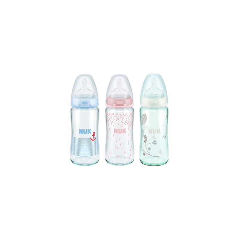 NUK Biberón Cristal Latex First Choice 0-6 Meses, 120 ml