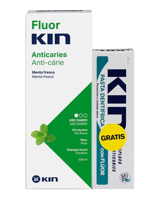 Pack Anticaries Enjuague bucal + Pasta Fluorkin Kin