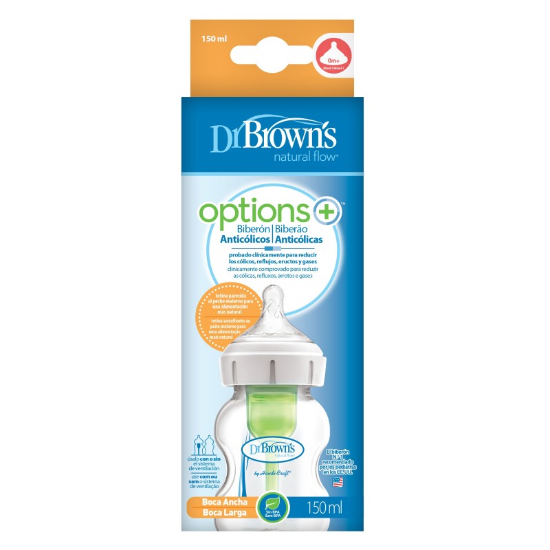 Dr Brown's Options+ Biberón Nature Boca Ancha 150 ml