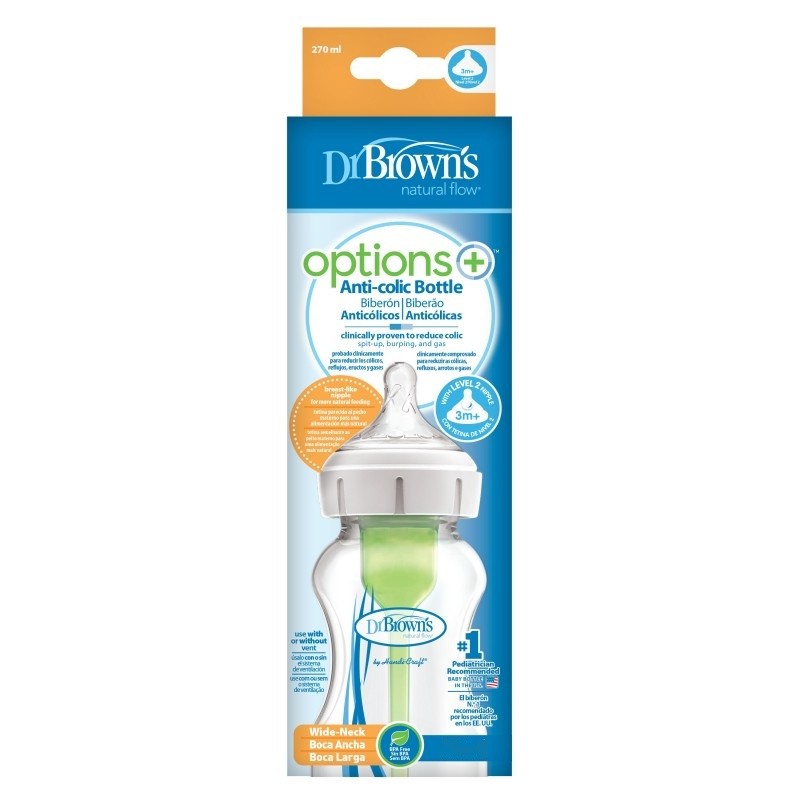 Dr Brown's Options+ Biberón Nature Boca Ancha 330 ml