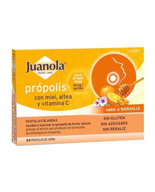 Pastillas Propolis con Miel/Altea + Vitamina 'C' sabor Naranja Juanola