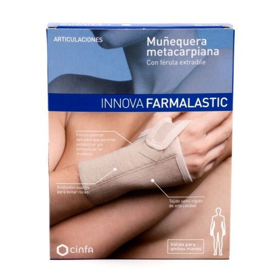 INNOVA MUÑEQUERA METACARPIANA FERULA PALMAR EXTRAIBLE T-GDE (18-20 CM)