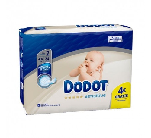 PAÑAL INFANTIL DODOT SENSITIVE RECIEN NACIDO T- 2  3- 6 KG 34U