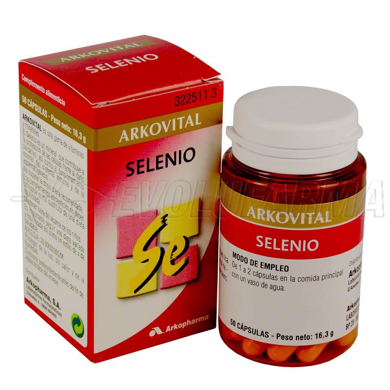 ARKOVITAL SELENIO. Envase de 50 cápsulas