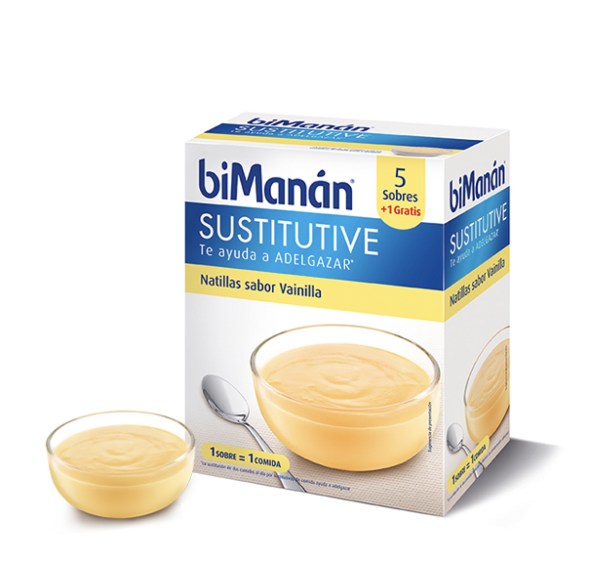 BIMANÁN NATILLAS SABOR VAINILLA, 5 sobres