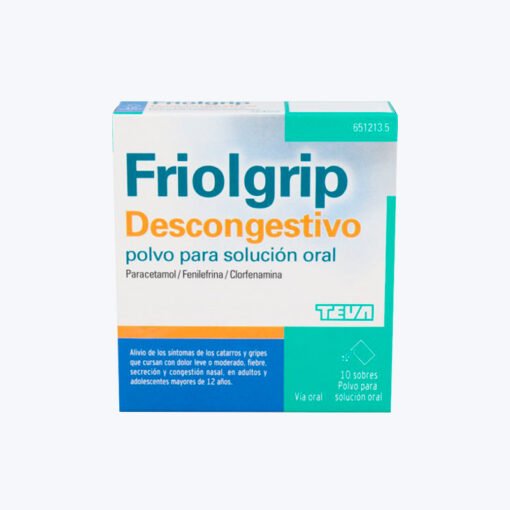 FRIOLGRIP DESCONGESTIVO POLVO PARA SOLUCIÓN ORAL , 10 sobres