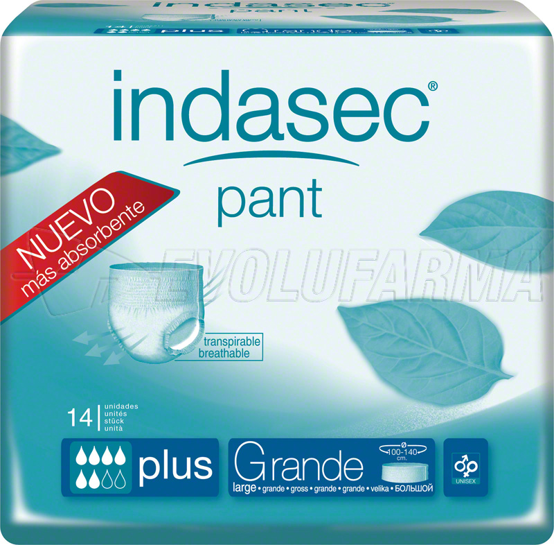 INDASEC PANT PLUS TALLA GRANDE, 14 Unidades