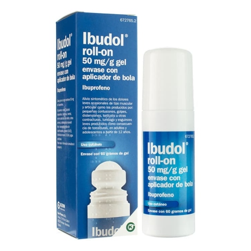 IBUDOL ROLL-ON 50 MG/G GEL ENVASE CON APLICADOR DE BOLA , 1 tubo de 60 g IBUDOL ROLL-ON 50 MG/G GEL ENVASE CON APLICADOR DE BOLA , 1 tubo de 60 g