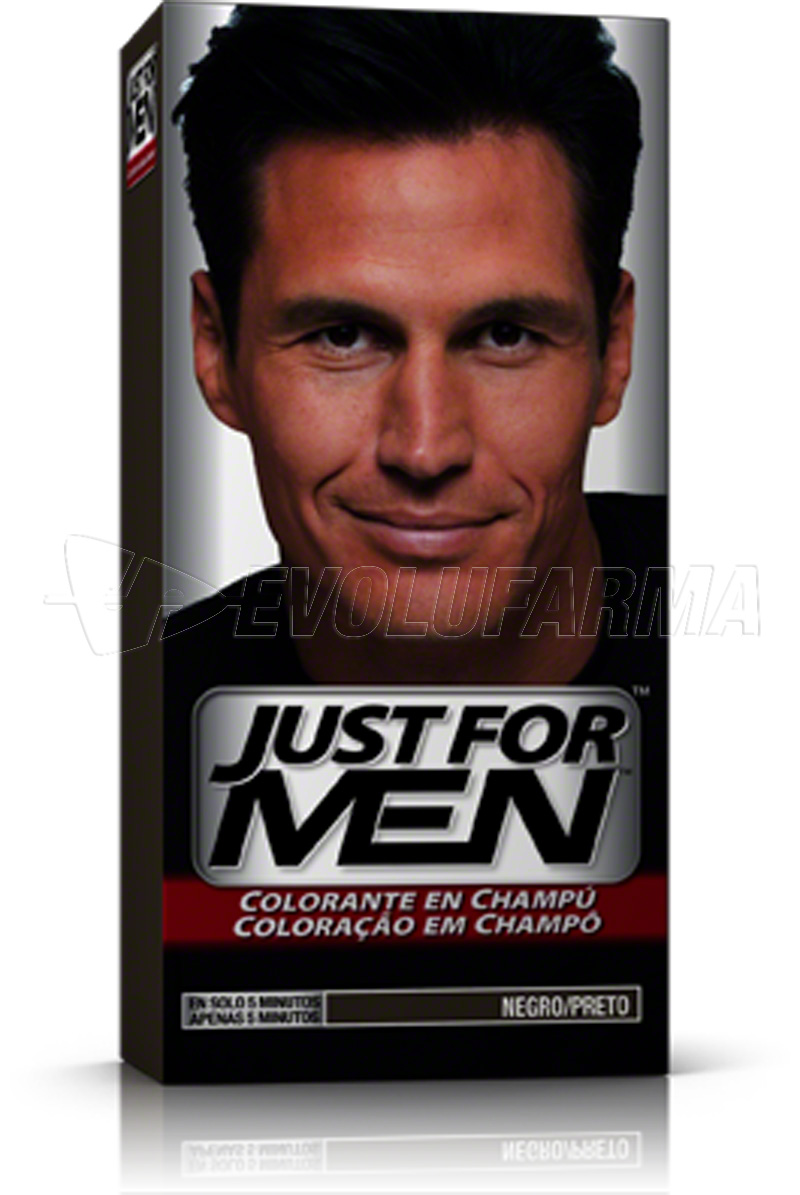 JUST FOR MEN. CHAMPÚ COLORANTE. Color Negro