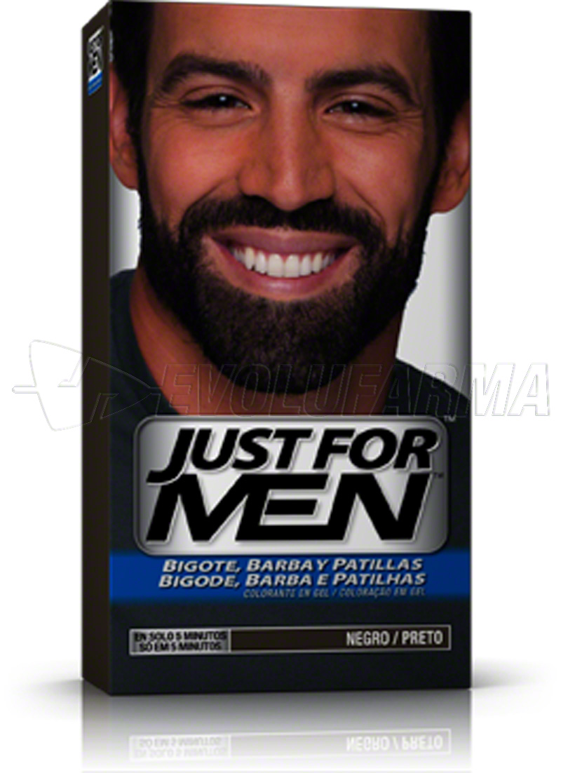 JUST FOR MEN COLORANTE EN GEL BIGOTE, BARBA Y PATILLAS NEGRO. 30 cc