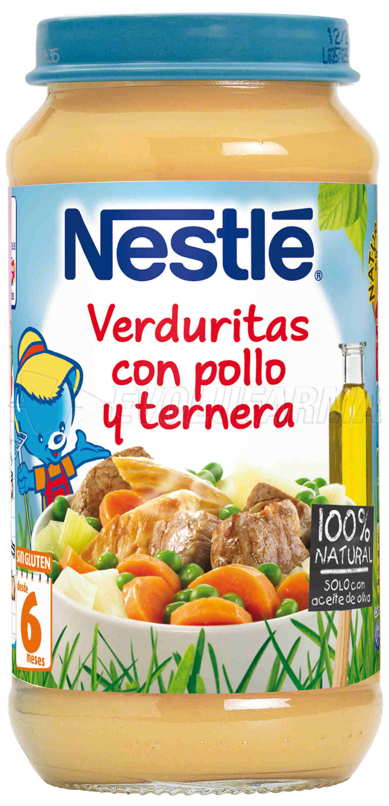 NESTLE. TARRITO PURE DE VERDURAS CON POLLO Y TERNERA. Tarro de 250 gr.