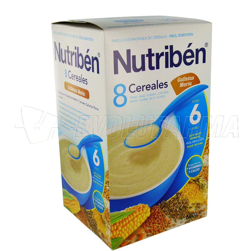 Papilla Nutriben 8 Cereales y Miel Fibra 1 Envase 600g - La