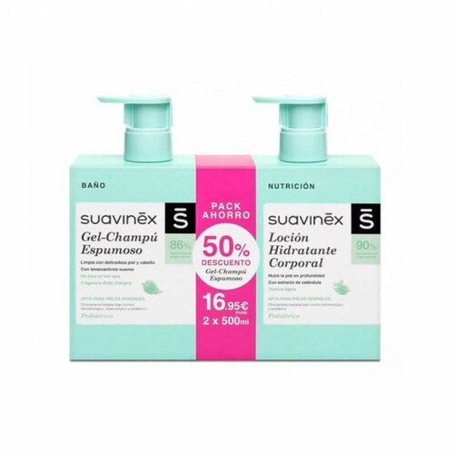 SUAVINEX DUPLO GEL ESPUMOSO + LOCION  PACK 500 ML + 500 ML