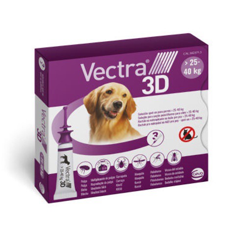 PIPETA VECTRA 3D 25-40 KG 3 UNIDADES