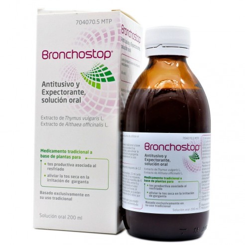 BRONCHOSTOP ANTITUSIVO Y EXPECTORANTE SOLUCION ORAL , 1 frasco de 200 ml