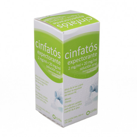 CINFATOS EXPECTORANTE 2 mg/ml + 20 mg/ml SOLUCION ORAL, 1 frasco de 125 ml CINFATOS EXPECTORANTE 2 mg/ml + 20 mg/ml SOLUCION ORAL, 1 frasco de 125 ml