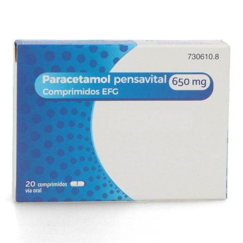 PARACETAMOL PENSAVITAL 650 MG COMPRIMIDOS EFG, 20 comprimidos