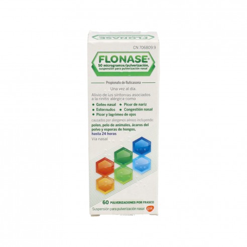 FLONASE 50 MICROGRAMOS/PULVERIZACION SUSPENSION PARA PULVERIZACION NASAL, 60 pulverizaciones