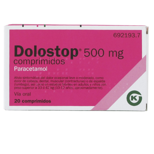 DOLOSTOP 500 MG COMPRIMIDOS , 20 comprimidos