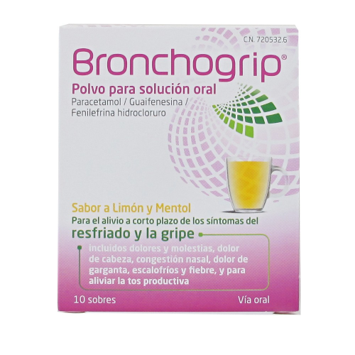 BRONCHOGRIP POLVO PARA SOLUCION ORAL, 10 sobres