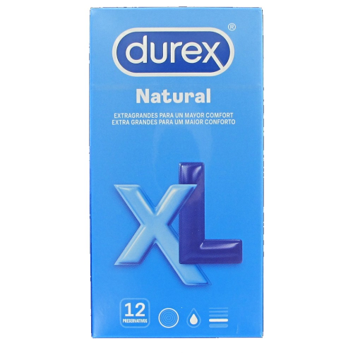 DUREX profilactico natural XL preservativos 12 unidades
