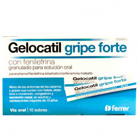 GELOCATIL GRIPE FORTE CON FENILEFRINA GRANULADO PARA SOLUCION ORAL 10 sobres
