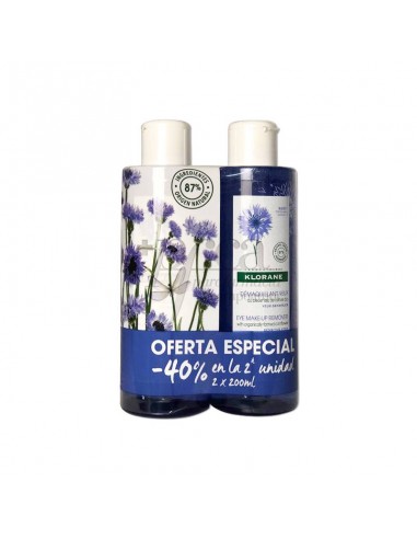 KLORANE DUO LOCION FLORAL AL ACIANO DESMAQUILLAN 200 ML 2 ENVASES