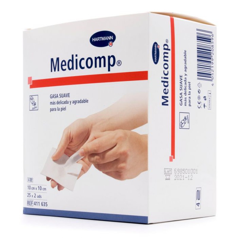 MEDICOMP GASA SUAVE 50 GASAS 10×20 CM