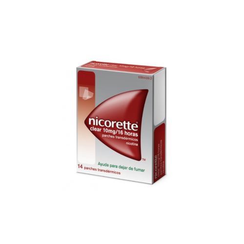 NICORETTE CLEAR 10 MG/16 HORAS PARCHES TRANSDERMICOS 14 parches (Bolsa multilaminada en papel/lámina PET/copolímero de cicloole