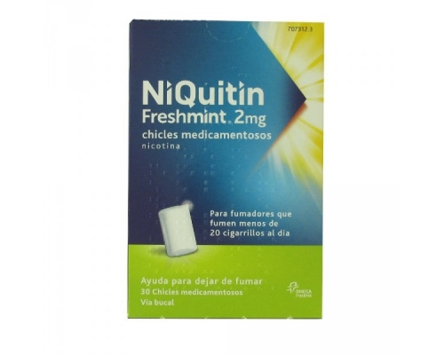 NIQUITIN MINT 2 MG CHICLES MEDICAMENTOSOS 30 chicles (Blister Al/PVC/PVDC)
