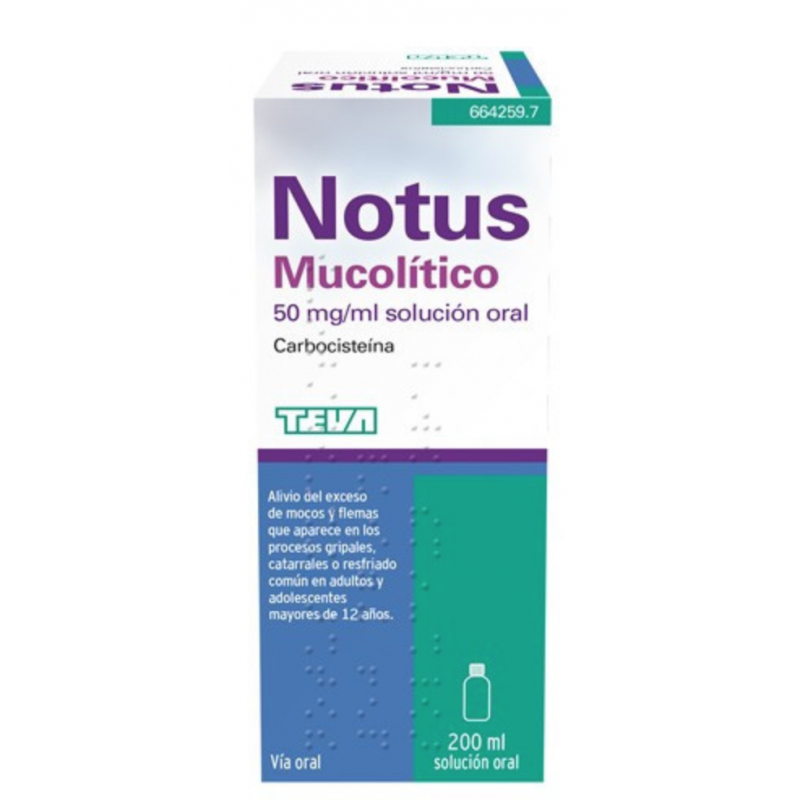 NOTUS MUCOLÍTICO 50 MG/ML SOLUCIÓN ORAL , 1 frasco de 200 ml