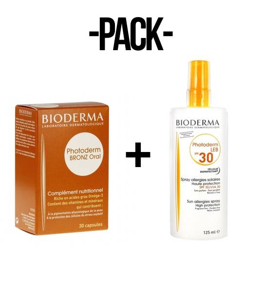 Bioderma PACK Photoderm LEB SPF30 + Photoderm BRONZ Oral Cápsulas