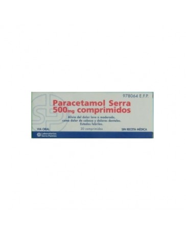 PARACETAMOL SERRA  500 mg comprimidos, 20 comprimidos