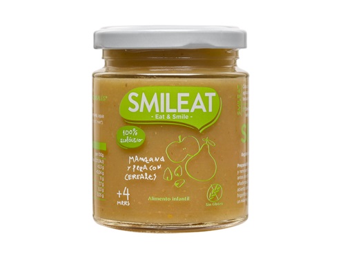 SMILEAT TARRITO MANZANA Y PERA CON CEREALES ECOLÓGICOS 230GRS