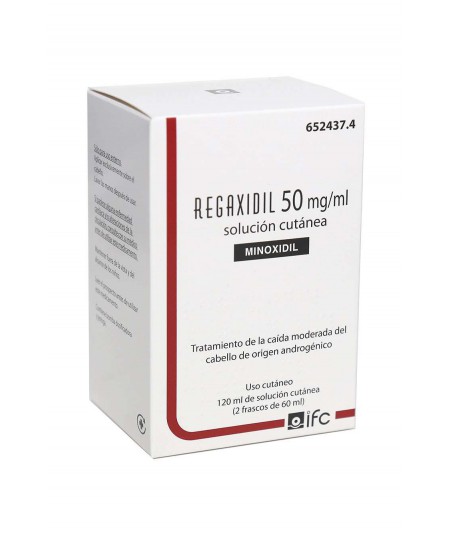 REGAXIDIL 50 mg/ml SOLUCION CUTANEA , 1 frasco de 60 ml
