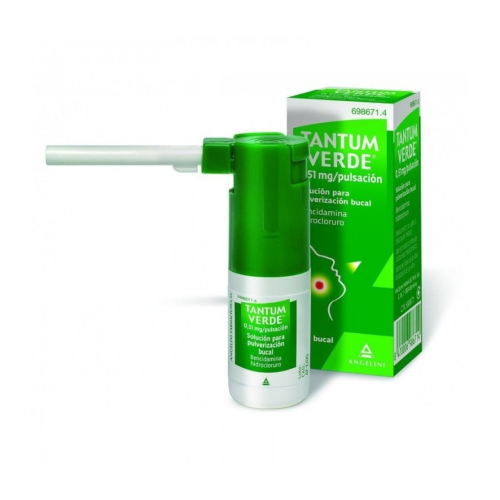 TANTUM VERDE 0,51 MG/PULSACION SOLUCION PARA PULVERIZACION BUCAL , frasco de 15 ml