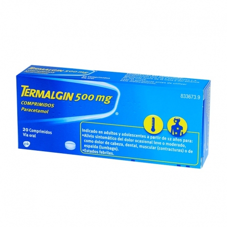 TERMALGIN 500 mg COMPRIMIDOS RECUBIERTOS CON PELICULA , 24 comprimidos