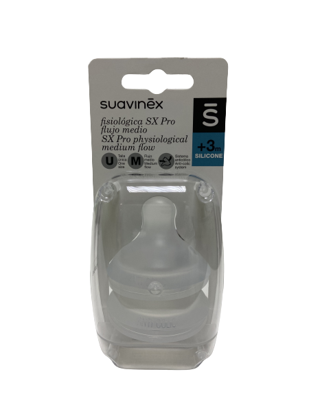 TETINA SILICONA FISIOLOGICA SUAVINEX FLUJO M 2 UNIDADES