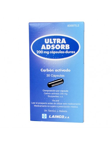 ULTRA ADSORB 200 mg CAPSULAS DURAS, 30 cápsulas