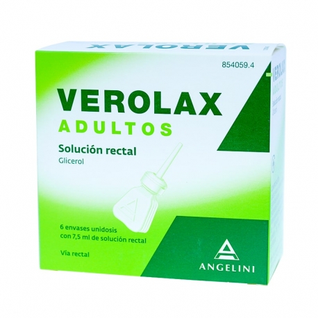VEROLAX ADULTOS SOLUCION RECTAL , 6 enemas de 7,5 ml